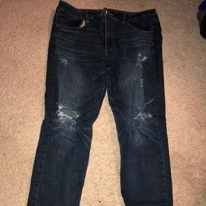 Distressed ripped jeans